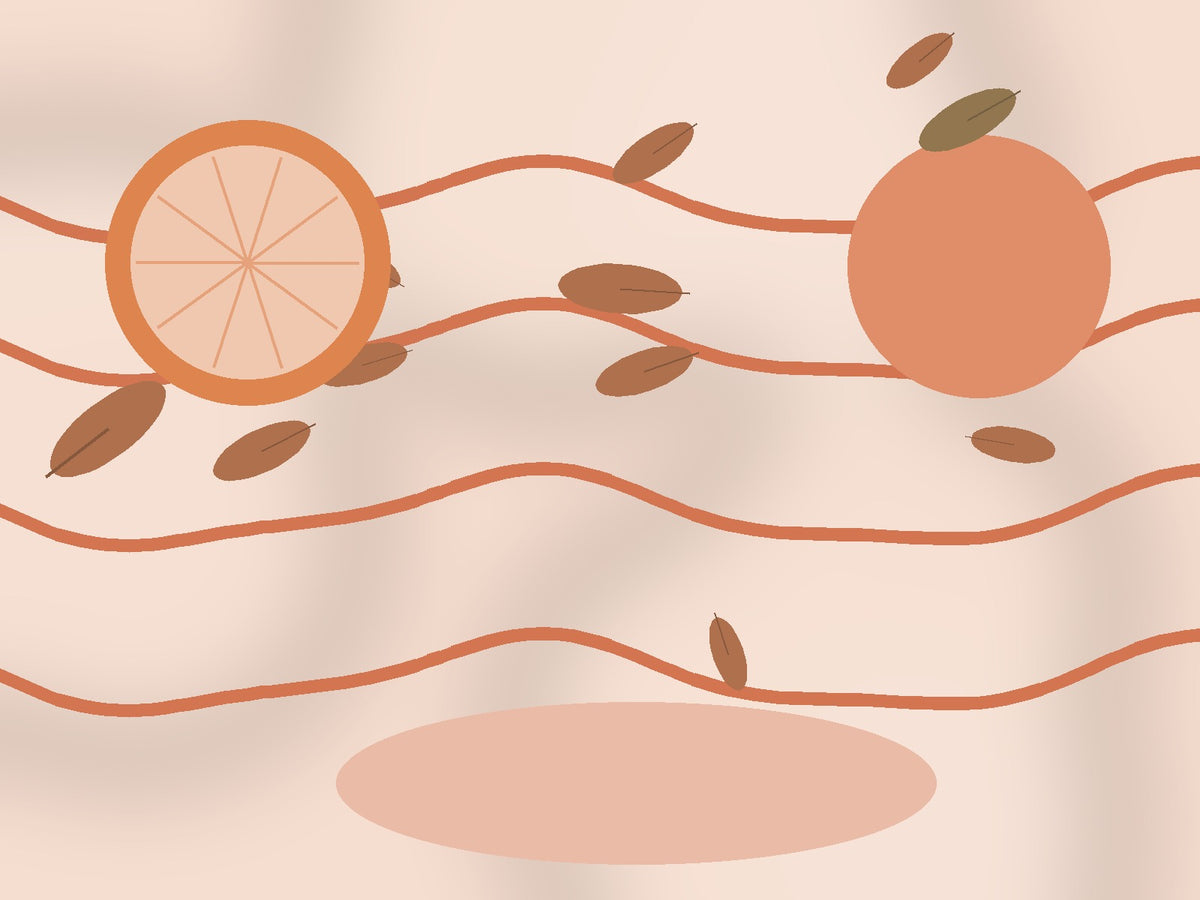 Peach and grapefruit botanical visual for Onni Colour Care Shampoo