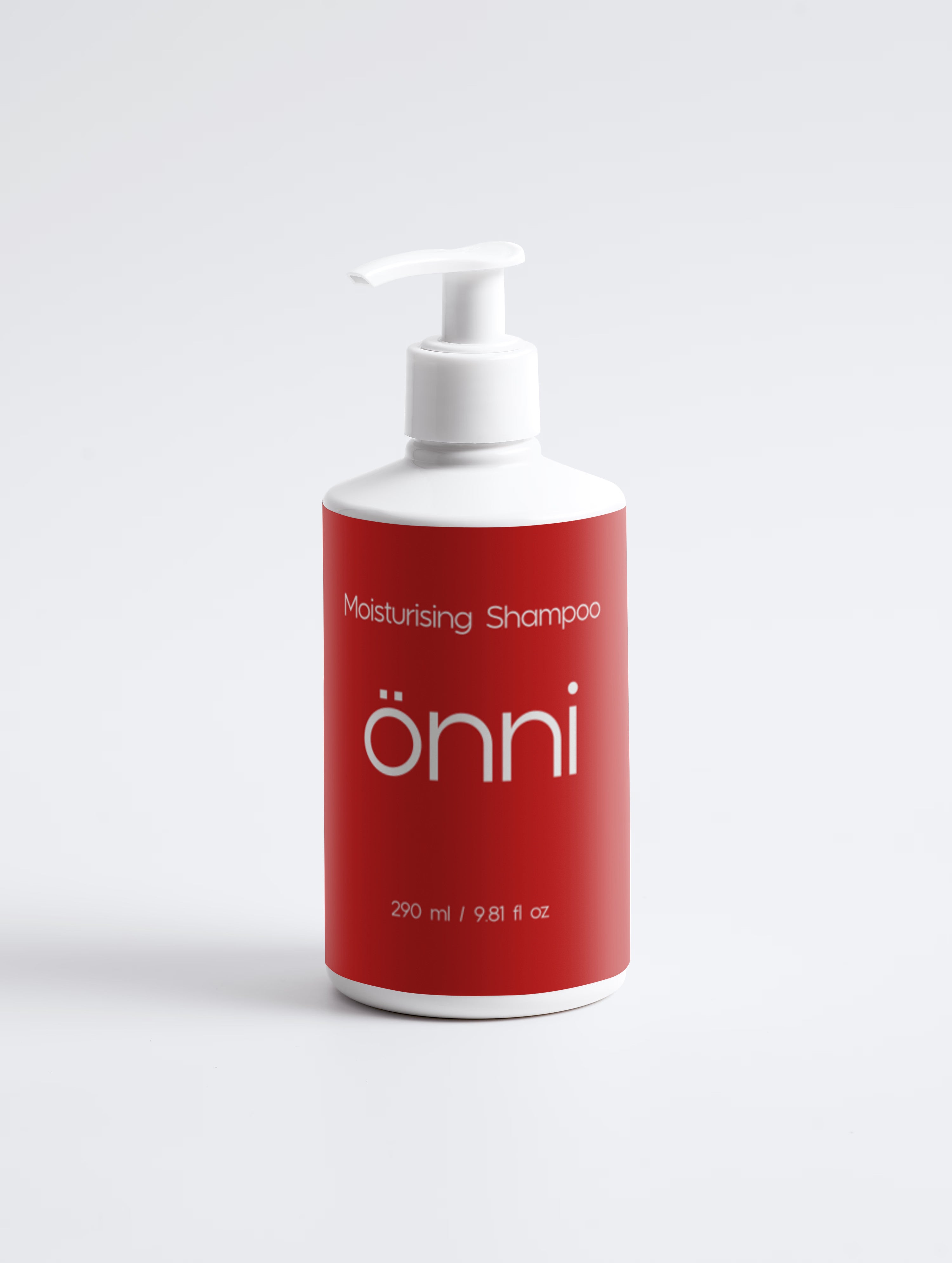 Onni Moisturising Shampoo 400ml pump bottle - deep hydration with aloe vera, sea kale and organic ginkgo and burdock extracts