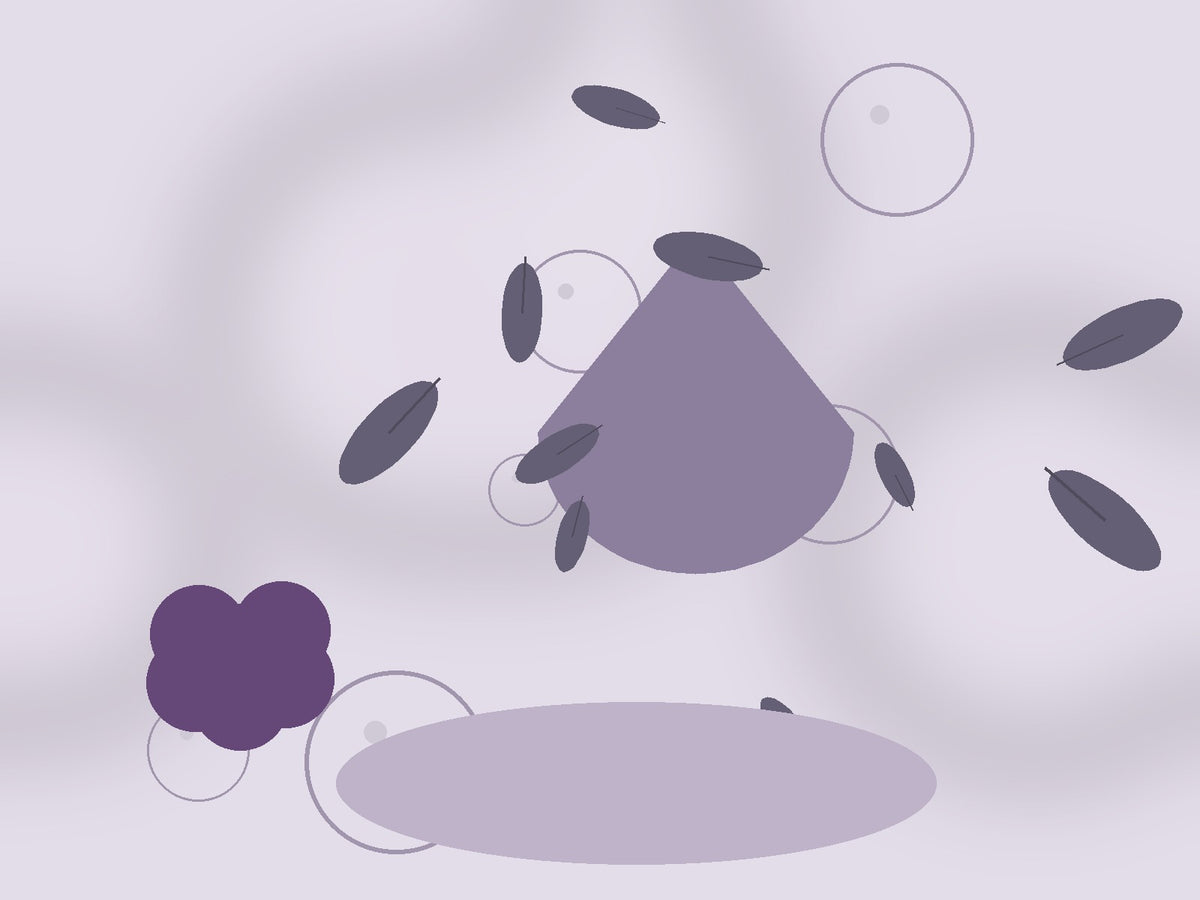 Blueberry and botanical visual for Onni Peptide Anti-Aging Serum